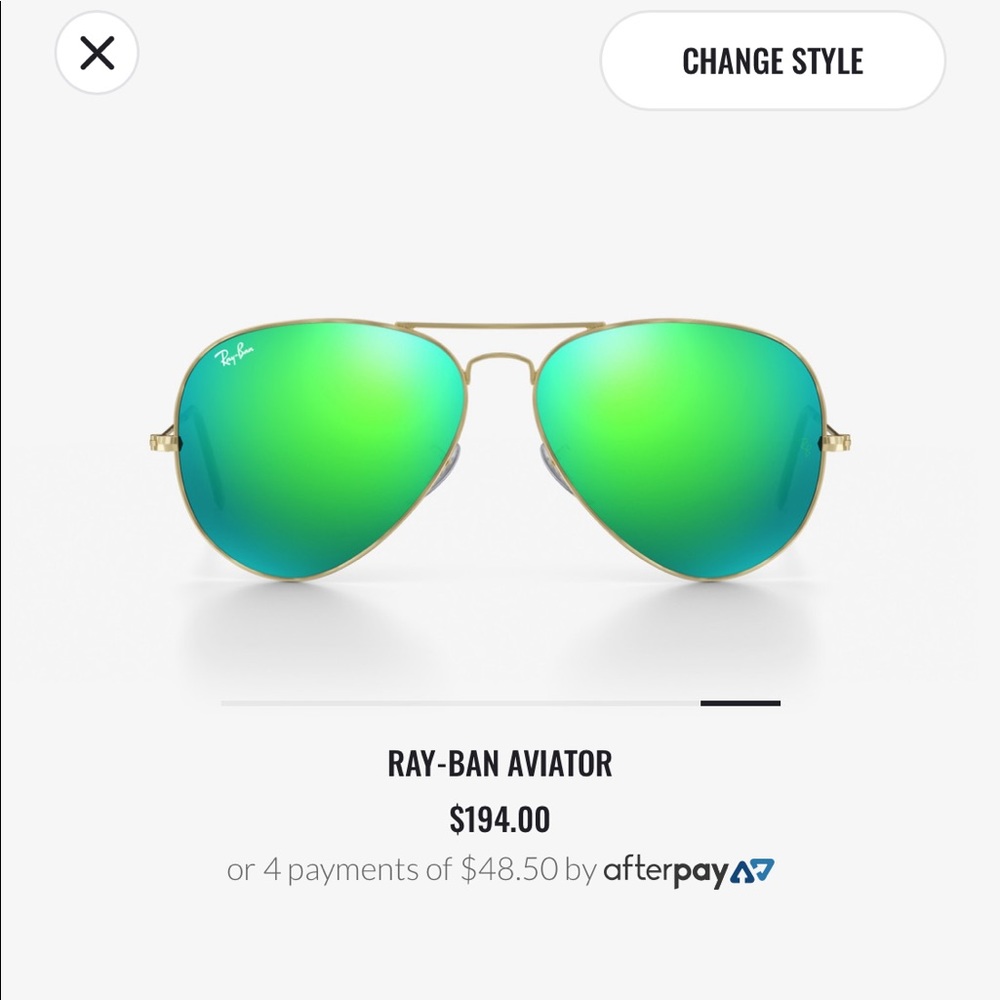 green reflective rayban aviators